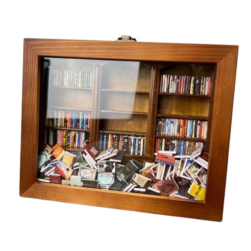Shaking Bookshelf Miniature Book Display for Librarian Writer Book Lovers