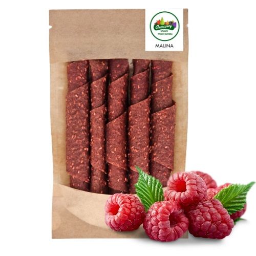 NATURALNIE ZDROWE ROLLSY OWOCOWE MALINOWE BEZ DODATKU CUKRU ECOSNACK 50g