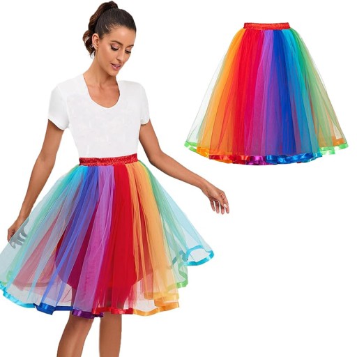 Spódnica tutu tęczowa Cosplay sukienka imprezowa Damen Vintage-Kleider