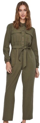 VERO MODA Kombinezon Damski Ciemnozielony Lekki L