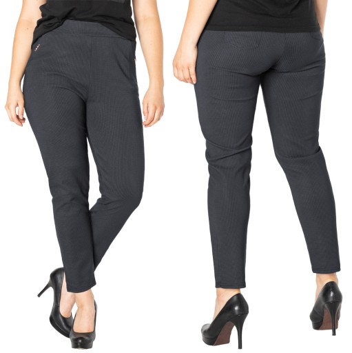 Eleganckie Wizytowe Spodnie Damskie Cygaretki ViP Wysoki Stan W21-1 5XL/6XL