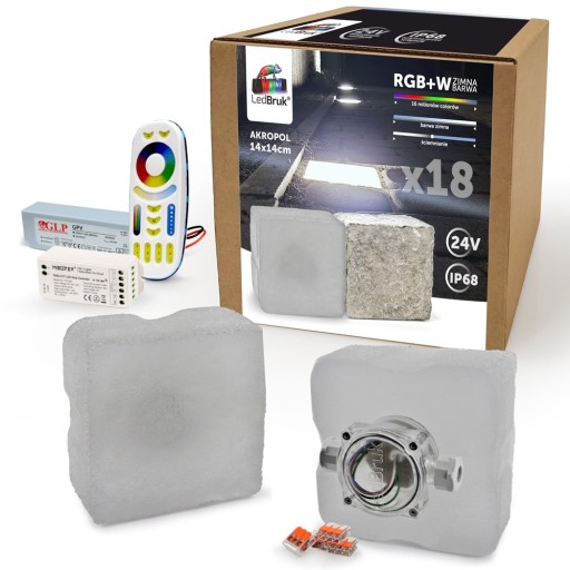 18x Kostka Brukowa LED 24V Akropol 14x14cm RGBW BZ