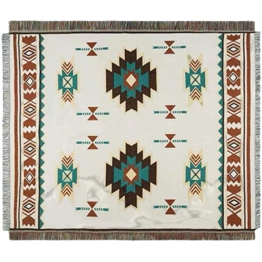 Boho Rzut Koc Mata Piknikowa Vintage Retro W Stylu Etnicznym Składany Czerw