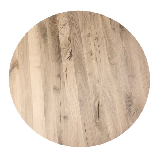 Blat okrągły Dębowy - STARY DĄB - FI. 90 cm gr 19 mm