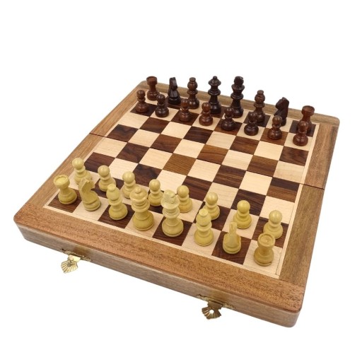 KLASYCZNE SZACHY DREWNIANE MAGNETYCZNE - 30X30CM - G614