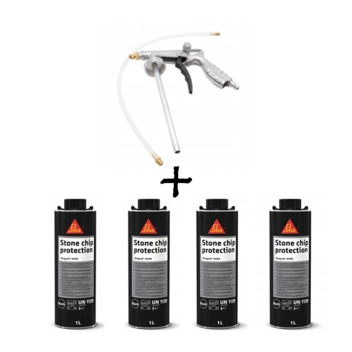 Zestaw do konserwacji podwozia Sikagard 6440 czarny 1000ml x4 + pistolet
