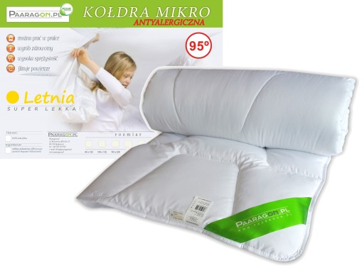 Letnia kołdra antyalergiczna 200X220 Mikro SUPER LEKKA Produkt Polski 660g