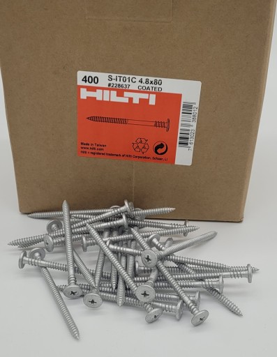 Wkręty 4.8 x 80 HILTI z dużym łbem