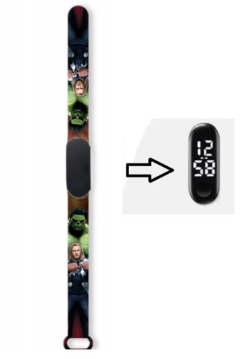 Zegarek cyfrowy LED Hulk i Thor