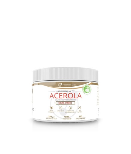 PROGRESS ACEROLA NATURALNA WITAMINA C 100% 250g PROSZEK BEZ DODATKÓW