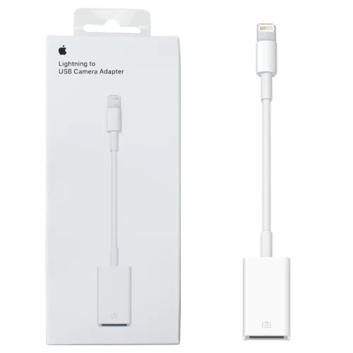 ADAPTER APPLE PRZEJŚCIÓWKA Z PORTU LIGHTNING NA ZŁĄCZE USB APARATU BIAŁY