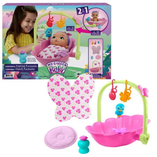 MY GARDEN BABY WANIENKA ŁÓŻECZKO 2w1 KOŁYSKA HBH46