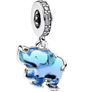 Charms zawieszka słoń słonik na szczęscie ze szkła Murano srebro 925