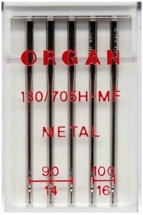 Igły Organ METAL 130/705H do maszyn do szycia do nici metalizowanych 5szt.
