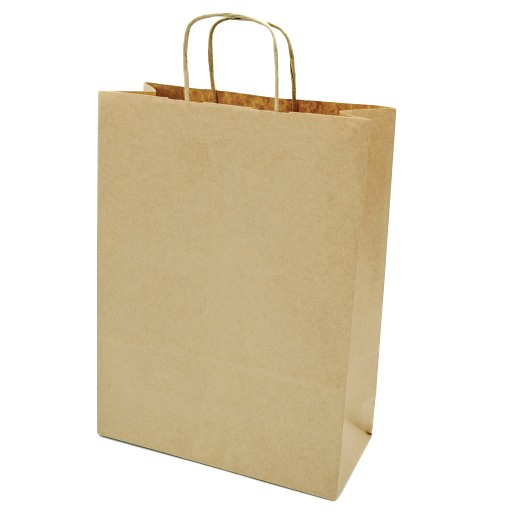 TORBA, TORBY PAPIEROWE BRĄZOWE EKO 24x10x32 / A4 - 100 szt.