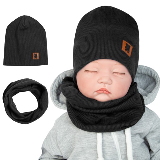 CZAPKA KOMIN komplet noworodek wiosna/jesień 36-38