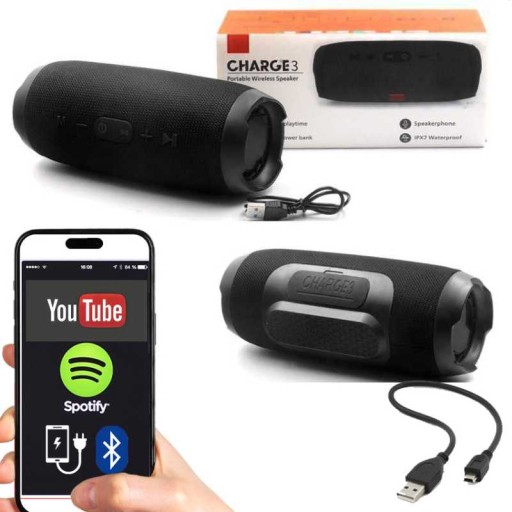 NOWOŚĆ GŁÓŚNIK BEZPRZEWODOWY CHARGE3 BLUETOOTH 20W
