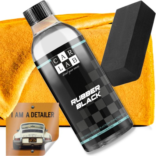 CARLAB RUBBER BLACK 0,5L - DRESSING DO OPON I PLASTIKÓW ZEWNĘTRZNYCH AUTA