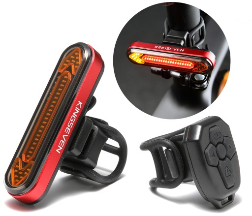 Lampka rowerowa tył USB LED Kierunkowskazy + Pilot