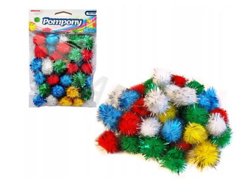 POMPONY METALICZNE 20mm MIX BREWIS POM21