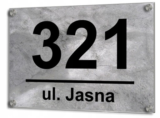 DUŻA TABLICZKA ADRESOWA Numer Domu 40x30 DYSTANSE
