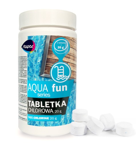 CHLOR MAŁE TABLETKI Stabilizowane do Dezynfekcji Wody Basenu STAPAR 20g 1kg