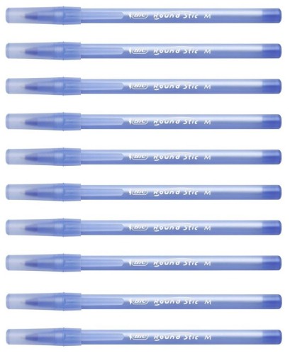 BIC 10 x DŁUGOPIS ROUND STIC 0,7 mm NIEBIESKI M