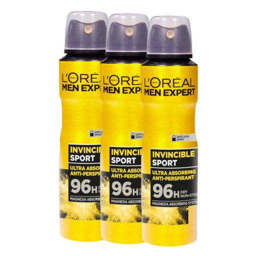 3x LOreal Men Expert antyperspirant Invincible