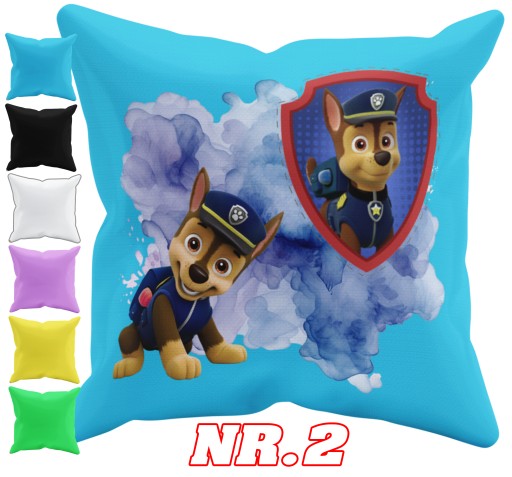 POSZEWKA NA PODUSZKĘ JAŚKA DO PRZEDSZKOLA PSI PATROL CHASE + IMIĘ GRATIS