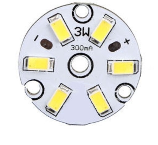 Moduł 6 LED 3W 9-11V biały zimny okrągły (0094)