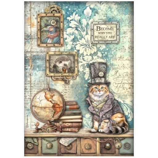 PAPIER RYŻOWY do decoupage A4 - Stamperia - Alterego kot
