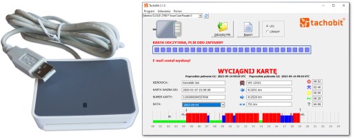 Czytnik kart kierowców G2v2 i program TachoBit Raport