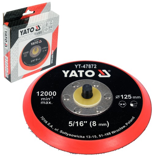 YATO TALERZ POLERSKI 125MM TARCZA Z RZEPEM, 5/16''