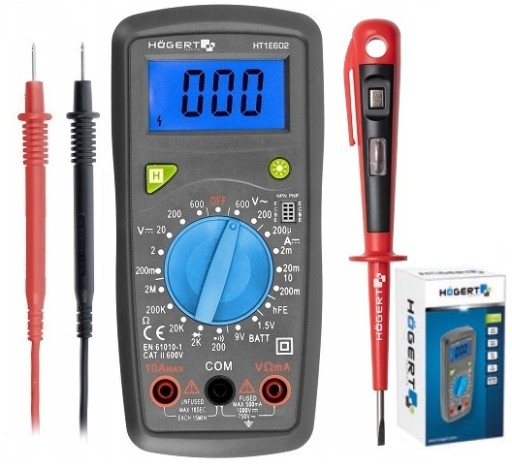 HOGERT MIERNIK UNIWERSALNY MULTIMETR LCD + PRÓBNIK