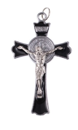 Krzyżyk krzyż św. Benedykt Metal do Bierzmowania