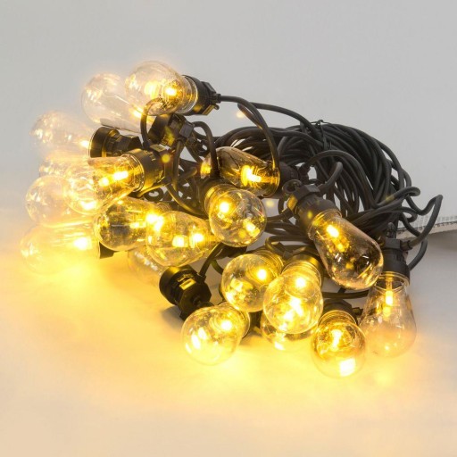 LAMPKI OGRODOWE GRILANDA ZEWNĘTRZNE TARASOWE 20 ŻARÓWEK LED DŁ. 12,5M