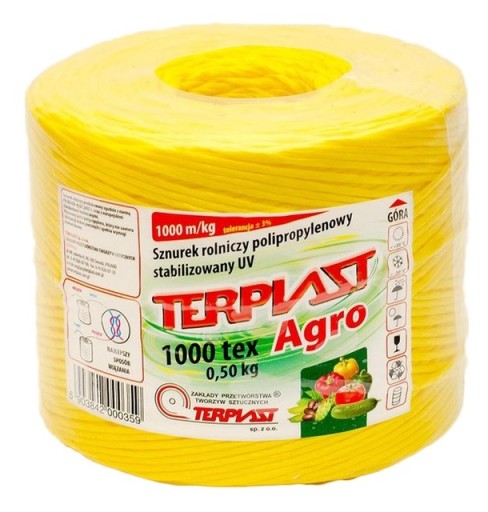 Sznurek TEX 1000 dł. 250 mb - żółty TERPLAST