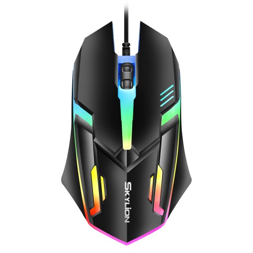 SKYLION F1 Wired 3 Keys Mouse Colorful Lighting Gaming and Office For
