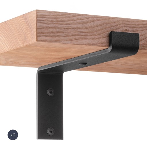 Mocowanie wsporniki do półki 25cm czarne 2szt