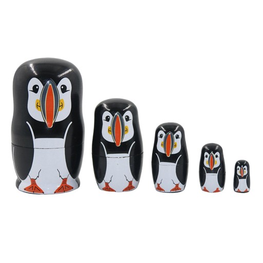 Penguin Pattern Nesting Dolls Matryoshka 5 Pieces