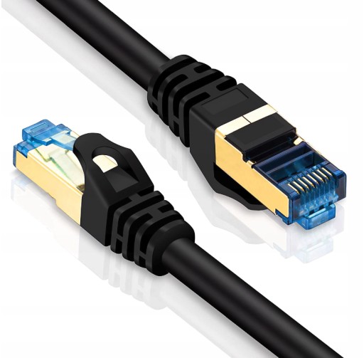 KABEL SIECIOWY LAN ZŁOTY MIEDŹ + SFTP CAT7 5M Patchcord RJ45 7 ETHERNET