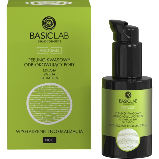 BasicLab Peeling Kwasowy Odblokowujący Pory, Przeciw zaskórnikom 30 ml