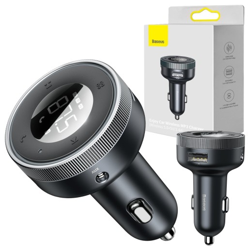 Baseus Transmiter FM Bluetooth Ładowarka AUX 2xUSB