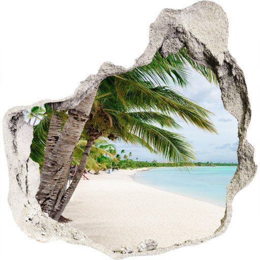 Dziura 3d w ścianie Naklejka Tropikalna plaża