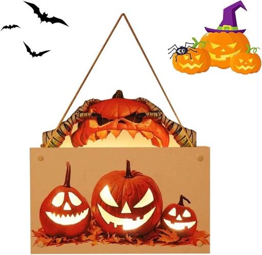 DEKORACJA WISZĄCA DYNIA ŚWIECĄCA HALLOWEEN