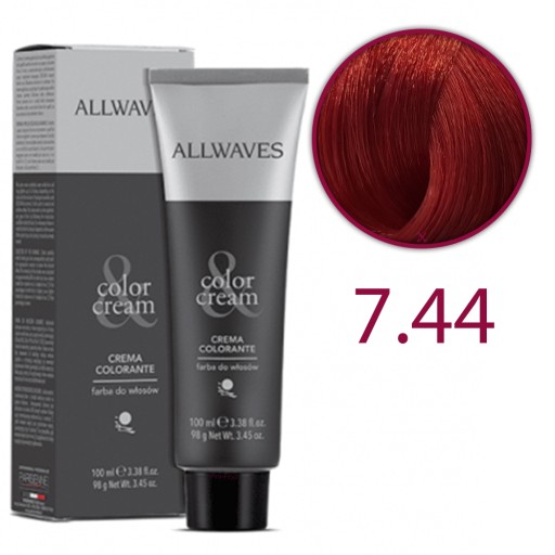 ALLWAVES PROFESJONALNA FARBA DO WŁOSÓW 7.44 100ml