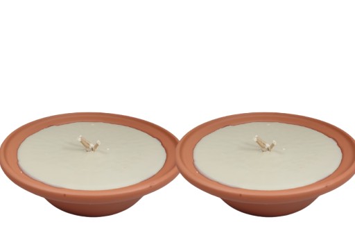 2x Znicz OTWARTY tradycyjny GLINIANY zalewany CERAMICZNY DUŻY średnica 22cm
