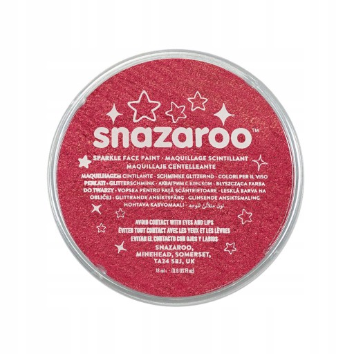 Snazaroo Farba do ciała 18 ml Sparkle: Red