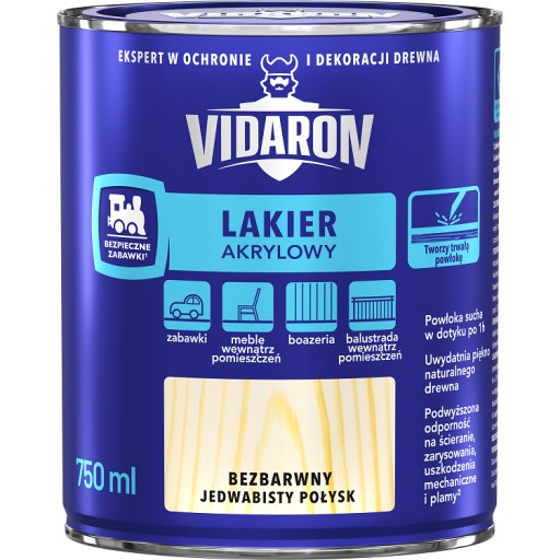 VIDARON LAKIER AKRYLOWY BEZBARWNY POŁYSK 0.75L