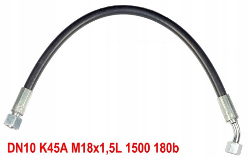 PRZEWÓD HYDRAULICZNY DN10 K45A M18x1,5L 1500 180ba